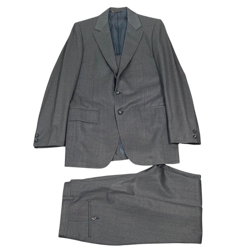 Doncaster 1970s Phoenix Suit Men Blue Pinstripe Wool Vintage 2 Piece 38R 32X31